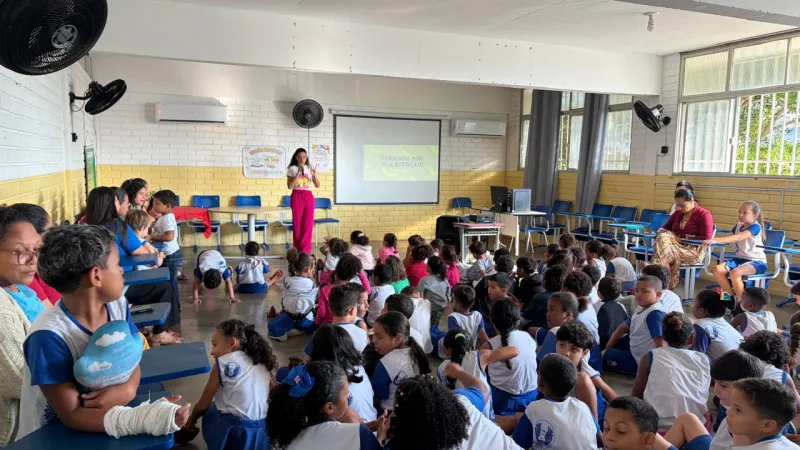 Saúde e Educação promovem ação sobre alimentação saudável em escola de Conceição da Barra Saúde e Educação promovem ação sobre alimentação saudável em escola de Conceição da Barra